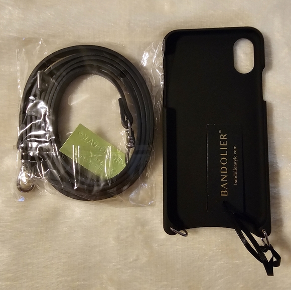 Bandolier Leather iPhone X/Xs Black Crossbody Cell Phone Case NWT - Picture 1 of 6